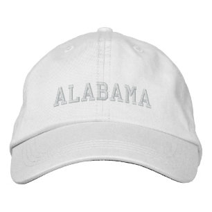 Alabama brodé Basic Ajustable Casquette Blanc