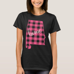 Alabama Büffel-Karo Home State Land Rosa Karo T-Shirt