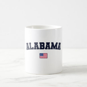Alabama Bundesstaat USA-Flagge Vintage abgenutzt Kaffeetasse