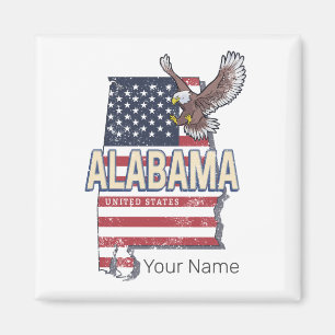 Alabama Bundesstaat Vereinigte Staaten Retro-Karte Magnet