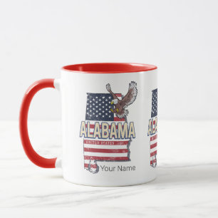 Alabama Bundesstaat Vereinigte Staaten Retro-Karte Tasse