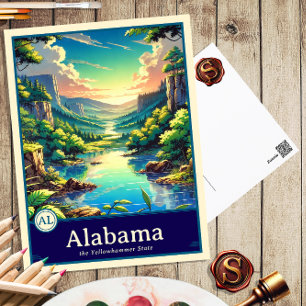 Alabama Carte postale ombragée style Anime