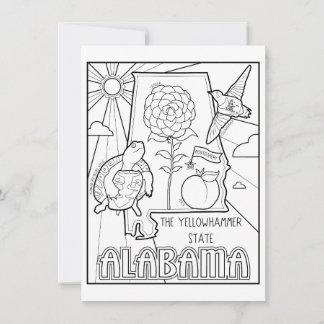 Alabama Color Me Collage Einladung