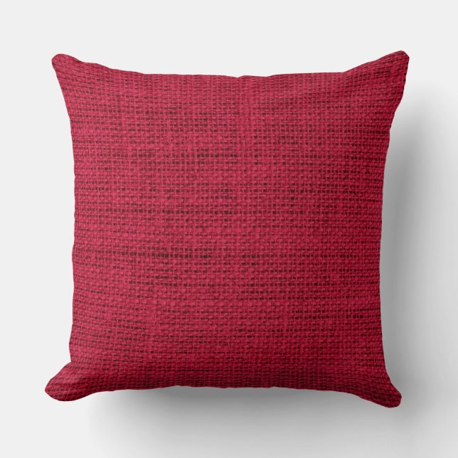 Alabama Crimson Burlap-Leinenhintergrund Kissen (Vorderseite)
