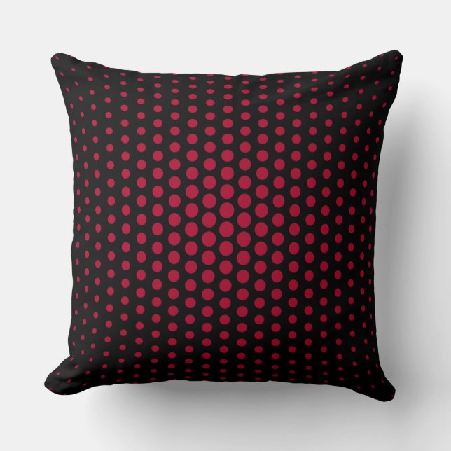 Alabama crimson Techno Dots Modern Black Kissen (Vorderseite)