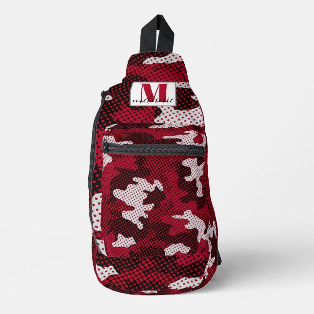 Alabama Crimson & White Bold Tide Camo Printed  Crossbody Bag (Vorderseite)