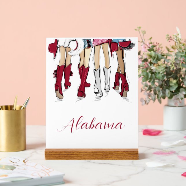 Alabama Dames Mode Cowboy Boot Rouge Blanc (Mariage)