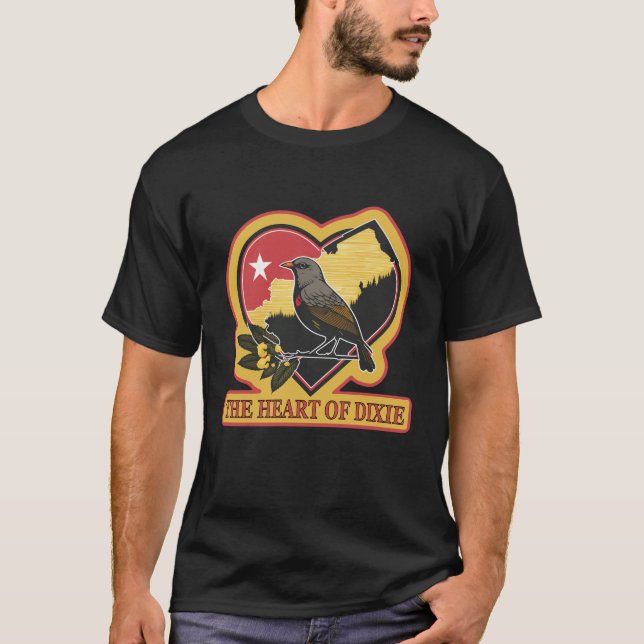 Alabama - das Herz von Dixie T-Shirt (Vorderseite)