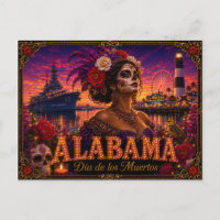 Alabama Día de los Muertos Retro
