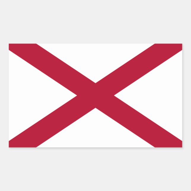 Alabama drapeau autocollant rectangulaire (Devant)