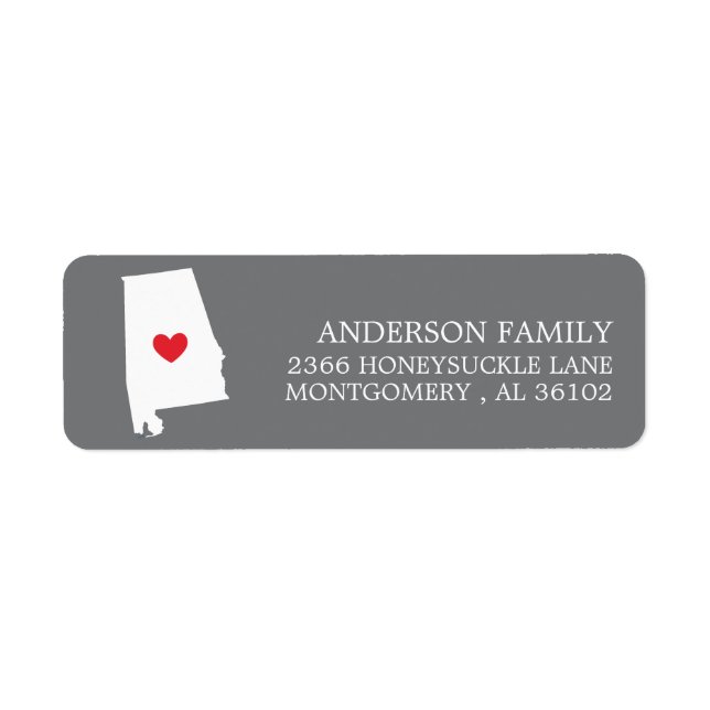 ALABAMA | Étiquette de l'adresse de retour de dépl (Devant)