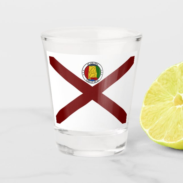 Alabama-Fahne-Siegel Schnapsglas (Vorderseite)