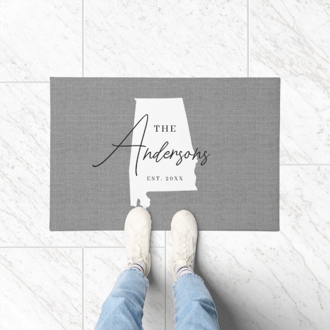 Alabama Family Monogram Staat Doormat Fußmatte (Indoor)
