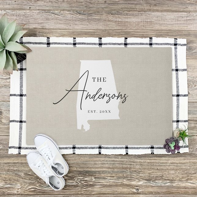 Alabama Family Monogram Staat Doormat Fußmatte (Von Creator hochgeladen)