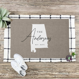 Alabama Family Monogram Staat Doormat Fußmatte