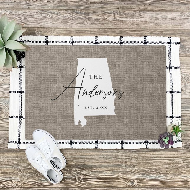 Alabama Family Monogram Staat Doormat Fußmatte (Von Creator hochgeladen)