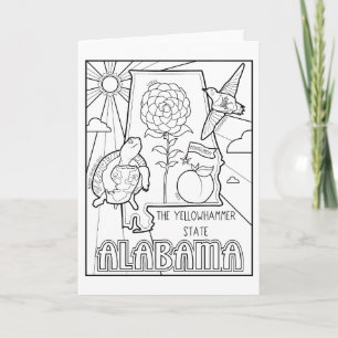 Alabama Farbkollage Feiertagskarte