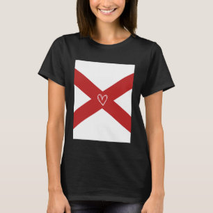 Alabama-Flagge Alabamian Herz Stolzes Erbe Bundess T-Shirt