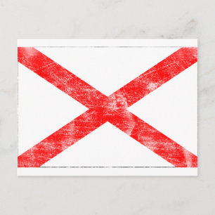 Alabama-Flagge (beschädigt) Postkarte