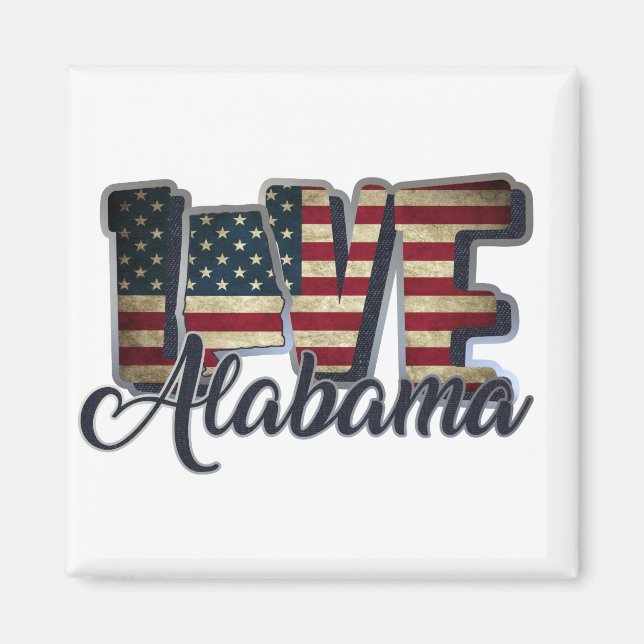 Alabama-Flagge Magnet (Vorne)