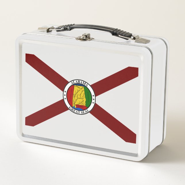 Alabama-Flagge Metall Brotdose (Vorderseite)