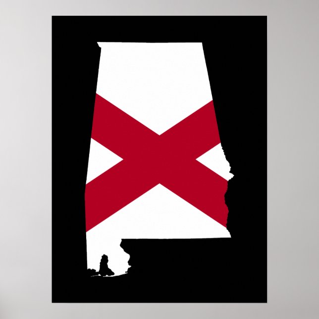 Alabama-Flaggenfarben Poster (Vorne)