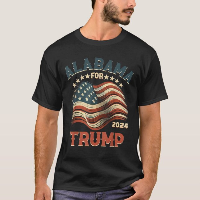 Alabama für Trump-Flagge 2024 T-Shirt (Vorderseite)