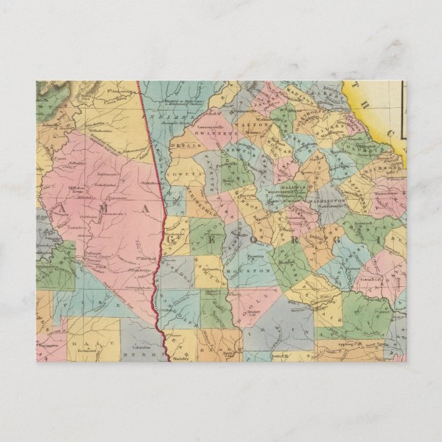 Alabama, Georgien Postkarte (Vorderseite)