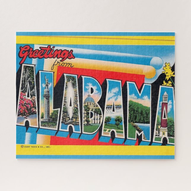 Alabama Grußkarte (Horizontal)