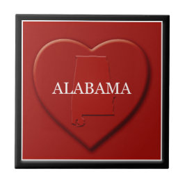 Alabama Heart Map Tile Fliese