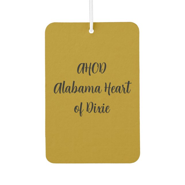 Alabama Heart of Dixie Monogram Autolufterfrischer (Vorderseite)