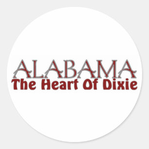 Alabama Herz der Dixie-Aufkleber Runder Aufkleber