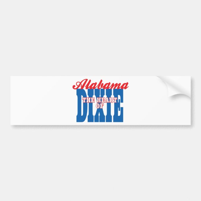 Alabama Herz von Dixie Autoaufkleber (Vorne)