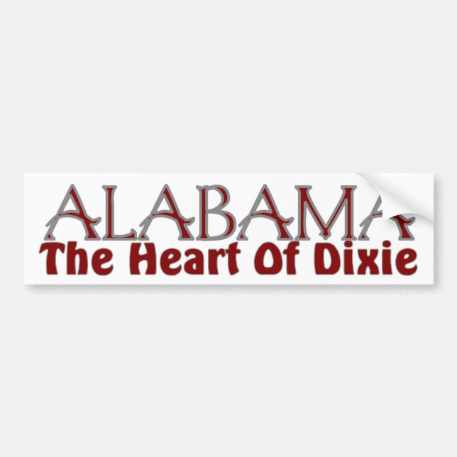 Alabama-Herz von Dixie Autoaufklebern Autoaufkleber (Vorne)