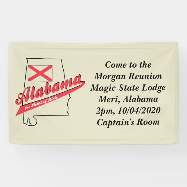 Alabama Herz von Dixie Banner (Horizontal)