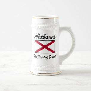 Alabama, Herz von Dixie!  Bier Stein Bierglas