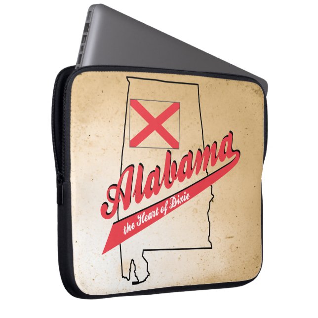 Alabama Herz von Dixie Laptopschutzhülle (Vorne Rechts)
