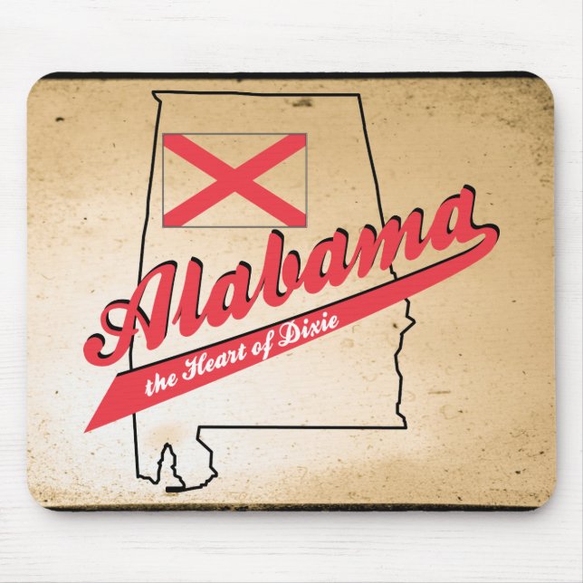 Alabama Herz von Dixie Mousepad (Vorne)
