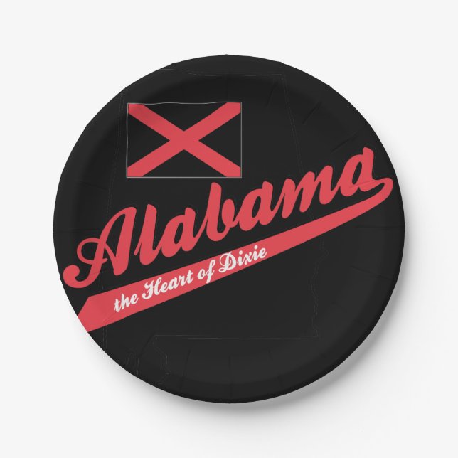 Alabama Herz von Dixie Pappteller (Vorderseite)