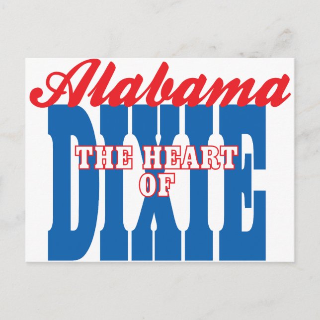Alabama Herz von Dixie Postkarte (Vorderseite)
