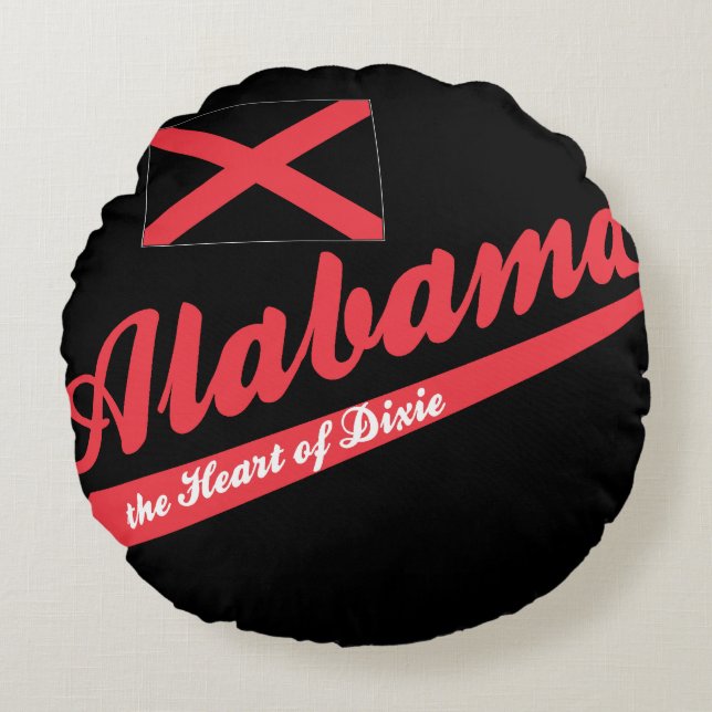 Alabama Herz von Dixie Rundes Kissen (Vorderseite)