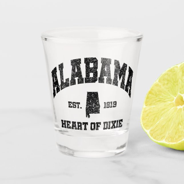 Alabama, Herz von Dixie Schnapsglas (Vorderseite)