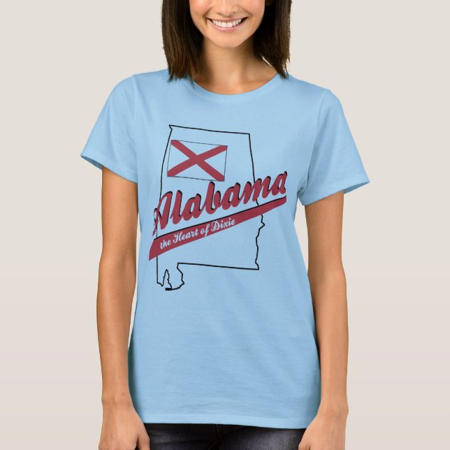 Alabama Herz von Dixie T-Shirt (Vorderseite)