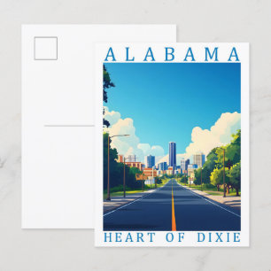 Alabama Herz von Dixie USA Reiseort Postkarte