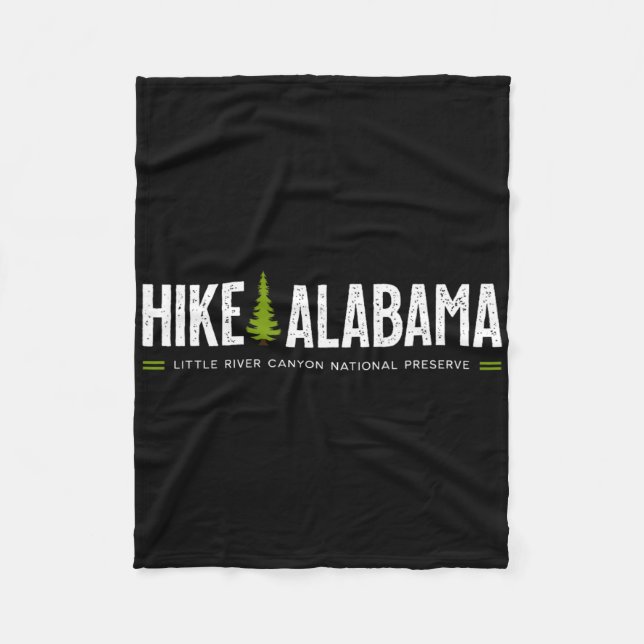 Alabama Hike Little River Canyon Tree Retro Graphi Fleecedecke (Vorderseite)