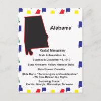 Alabama Information Bildung Postkarte