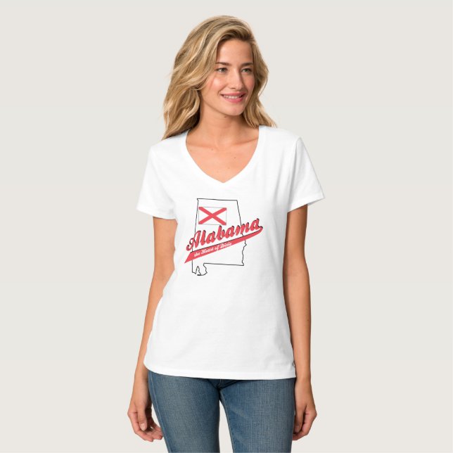 Alabama ist Zuhause V Neck Nano Top for Women (Vorderseite Vollansicht)