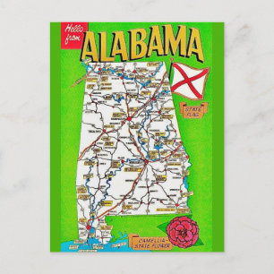 Alabama-Karte Postkarte