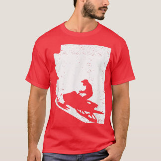 Alabama Karte Snowmobile Reiten Wintersport Snowmo T-Shirt