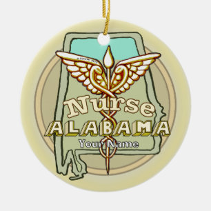 Alabama Krankenschwester Caduceus Keramik Ornament